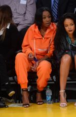 RIHANNA at LA Lakers vs Cleveland Cavaliers Game at Staples Center