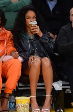 RIHANNA at LA Lakers vs Cleveland Cavaliers Game at Staples Center