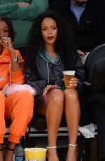 RIHANNA at LA Lakers vs Cleveland Cavaliers Game at Staples Center