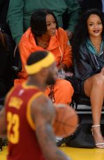 RIHANNA at LA Lakers vs Cleveland Cavaliers Game at Staples Center