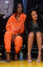 RIHANNA at LA Lakers vs Cleveland Cavaliers Game at Staples Center