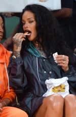 RIHANNA at LA Lakers vs Cleveland Cavaliers Game at Staples Center