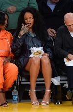 RIHANNA at LA Lakers vs Cleveland Cavaliers Game at Staples Center