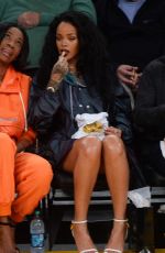 RIHANNA at LA Lakers vs Cleveland Cavaliers Game at Staples Center