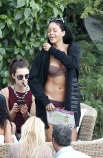 RIHANNA in Bikini at a Beach in St. Barts