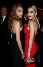 RITA ORA and CARA DELEVINGNE at The Weinstein Company and Netflix Goden Globes Party in Beverly Hills