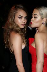 RITA ORA and CARA DELEVINGNE at The Weinstein Company and Netflix Goden Globes Party in Beverly Hills