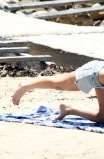 SAMARA WEAVING in Bikini at Yoga Session on the Beach in Sydney
