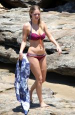 SAMARA WEAVING in Bikini at Yoga Session on the Beach in Sydney