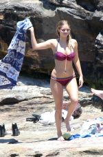 SAMARA WEAVING in Bikini at Yoga Session on the Beach in Sydney