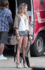 SARAH HYLAND on the Set of Modern Family in Los Angeles