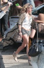 SARAH HYLAND on the Set of Modern Family in Los Angeles