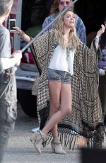 SARAH HYLAND on the Set of Modern Family in Los Angeles