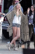 SARAH HYLAND on the Set of Modern Family in Los Angeles