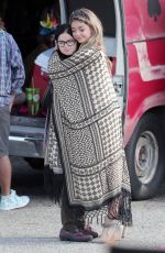 SARAH HYLAND on the Set of Modern Family in Los Angeles