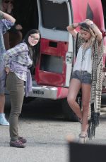 SARAH HYLAND on the Set of Modern Family in Los Angeles