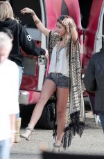 SARAH HYLAND on the Set of Modern Family in Los Angeles