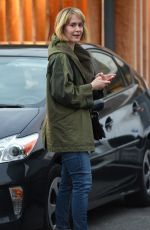 SARAH PAULSON Leaves Meche Salon in Beverly Hills