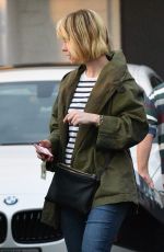 SARAH PAULSON Leaves Meche Salon in Beverly Hills