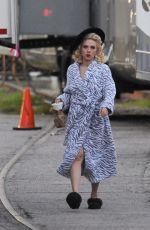 SCARLETT JOHANSSON on the Set of Hail Caesar in Los Angeles