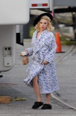 SCARLETT JOHANSSON on the Set of Hail Caesar in Los Angeles