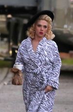 SCARLETT JOHANSSON on the Set of Hail Caesar in Los Angeles