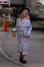 SCARLETT JOHANSSON on the Set of Hail Caesar in Los Angeles