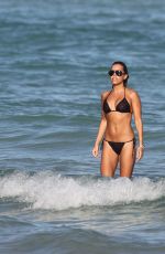 SYLVIE VAN DER VAART in Polka Dot Bikini on the Beach in Miami 07010