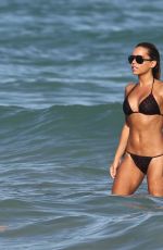 SYLVIE VAN DER VAART in Polka Dot Bikini on the Beach in Miami 07010