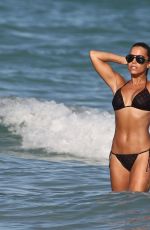 SYLVIE VAN DER VAART in Polka Dot Bikini on the Beach in Miami 07010