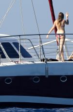 TAYLOR SWIFT in Bikini at a Boat in Maui