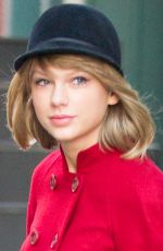 TAYLOR SWIFT in Red Peacoat Out and About in New York