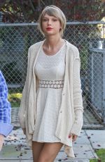 TAYLOR SWIFT in White Dress Out and About in Los Angeles