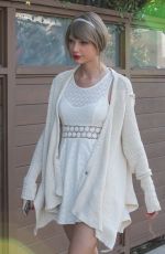 TAYLOR SWIFT in White Dress Out and About in Los Angeles