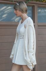 TAYLOR SWIFT in White Dress Out and About in Los Angeles