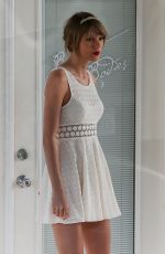 TAYLOR SWIFT in White Dress Out and About in Los Angeles