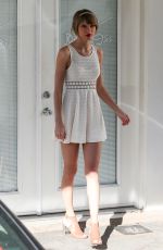 TAYLOR SWIFT in White Dress Out and About in Los Angeles