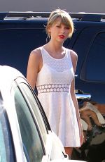 TAYLOR SWIFT in White Dress Out and About in Los Angeles