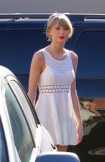 TAYLOR SWIFT in White Dress Out and About in Los Angeles