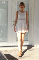 TAYLOR SWIFT in White Dress Out and About in Los Angeles