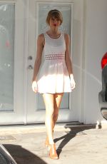 TAYLOR SWIFT in White Dress Out and About in Los Angeles