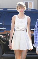 TAYLOR SWIFT in White Dress Out and About in Los Angeles