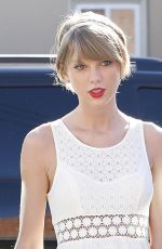 TAYLOR SWIFT in White Dress Out and About in Los Angeles