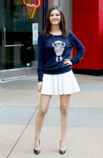 VICTORIA JUSTICE in Skirt at Extra at Univeral Studios in Hollywood