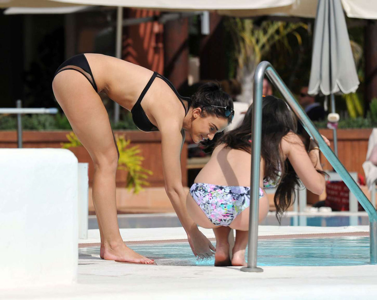 CASEY BATCHELOR and VICKY PATTISON in Bikinis at a Pool in Tenerife.