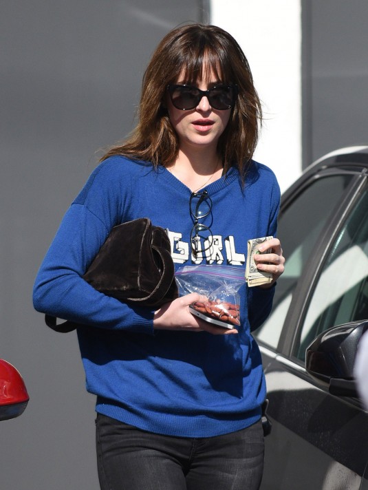 DAKOTA JOHNSON Leaves Meche Salon