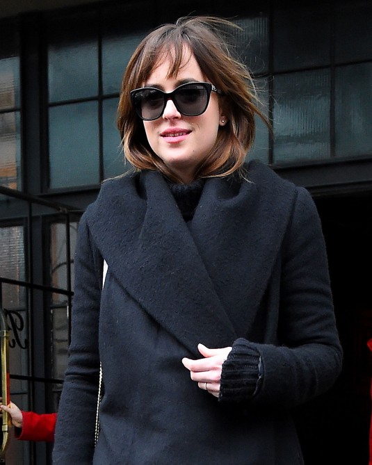 DAKOTA JOHNSON Leaves the Bowery Hotel