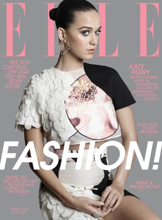 KATY PERRY on the Cover of Elle Magazine, March 2015 Issue