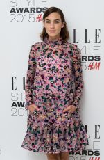 ALEXA CHUNG at Elle Style Awards in London