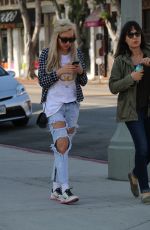 AMANDA BYNES in Ripped Jeans Out and About in West Hollywood